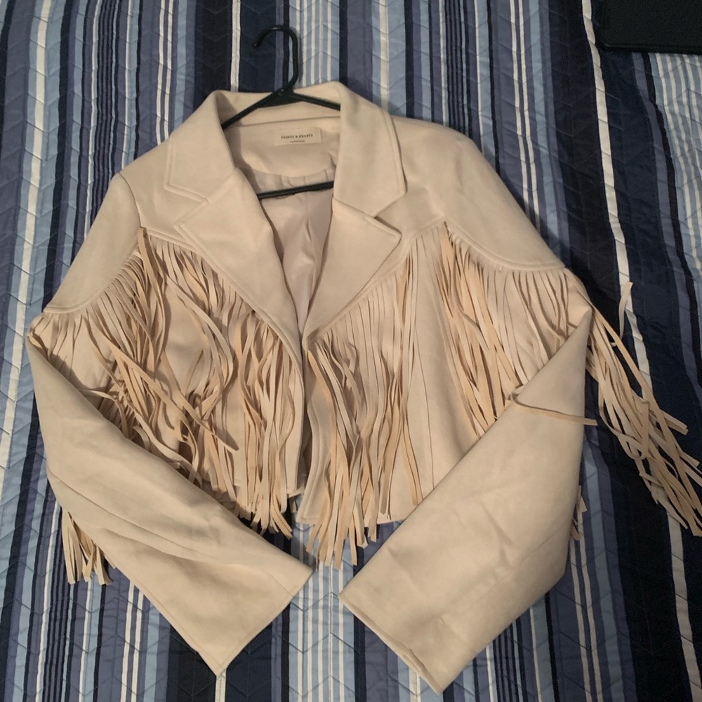Cropped fringe jacket